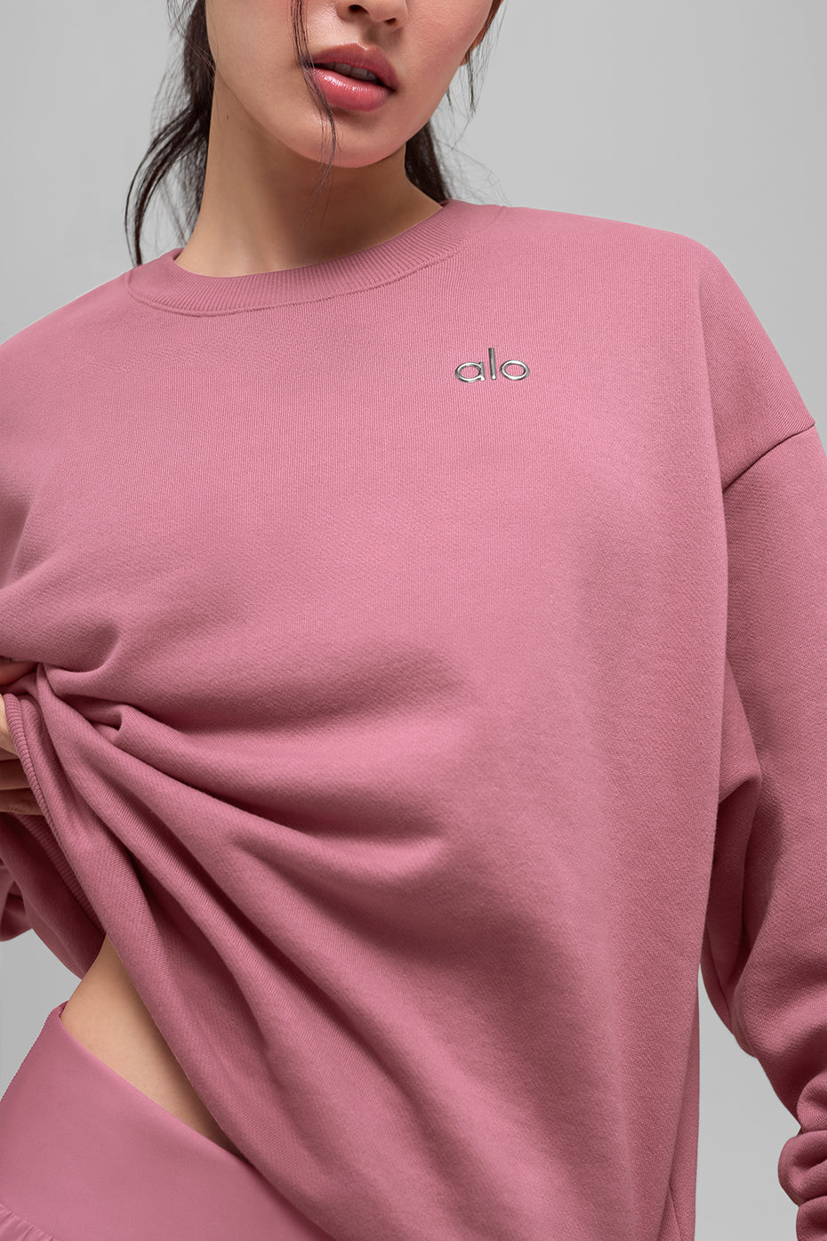 Accolade Crew Neck Pullover - Pink Wild Rose - Image 2