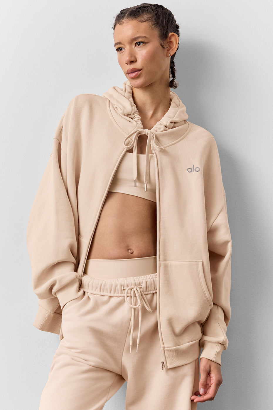 Accolade Full Zip Hoodie - Macadamia - Image 2