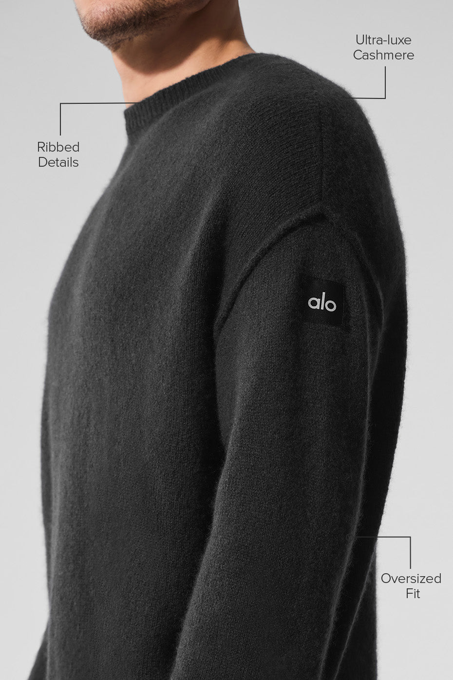 New Class Cashmere Crewneck Sweater - Black - Image 2