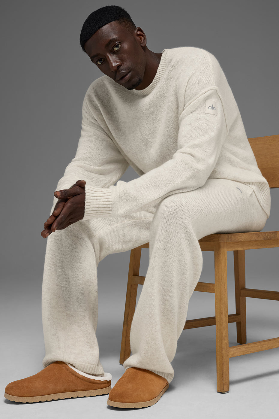 New Class Cashmere Crewneck Sweater - Bone Heather - Image 3