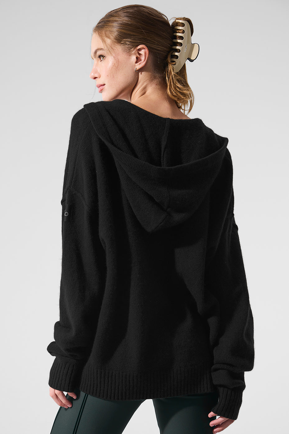 New Class Cashmere Full Zip Hoodie - Black - Image 2