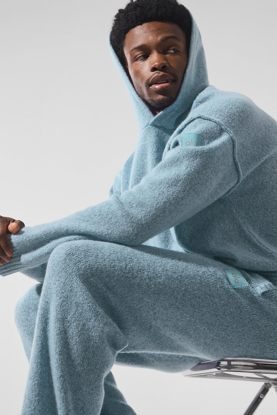 New Class Cashmere Hoodie - Celestial Blue Granite Heather - Image 4