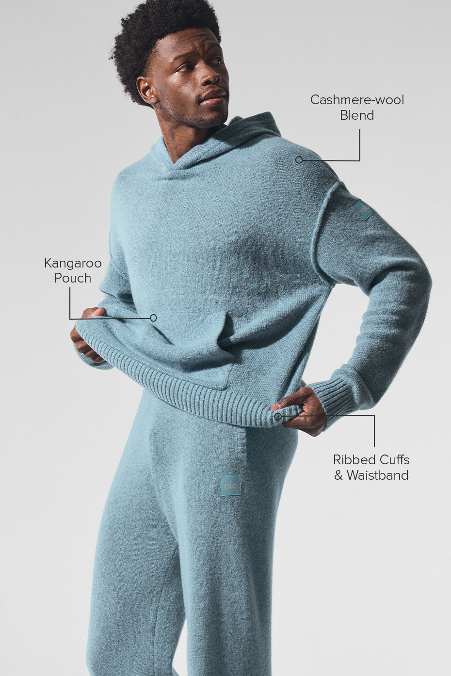 New Class Cashmere Hoodie - Celestial Blue Granite Heather - Image 2