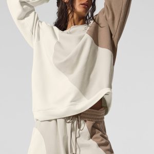 Make Waves Crew Neck Pullover - Ivory/Bone/Gravel