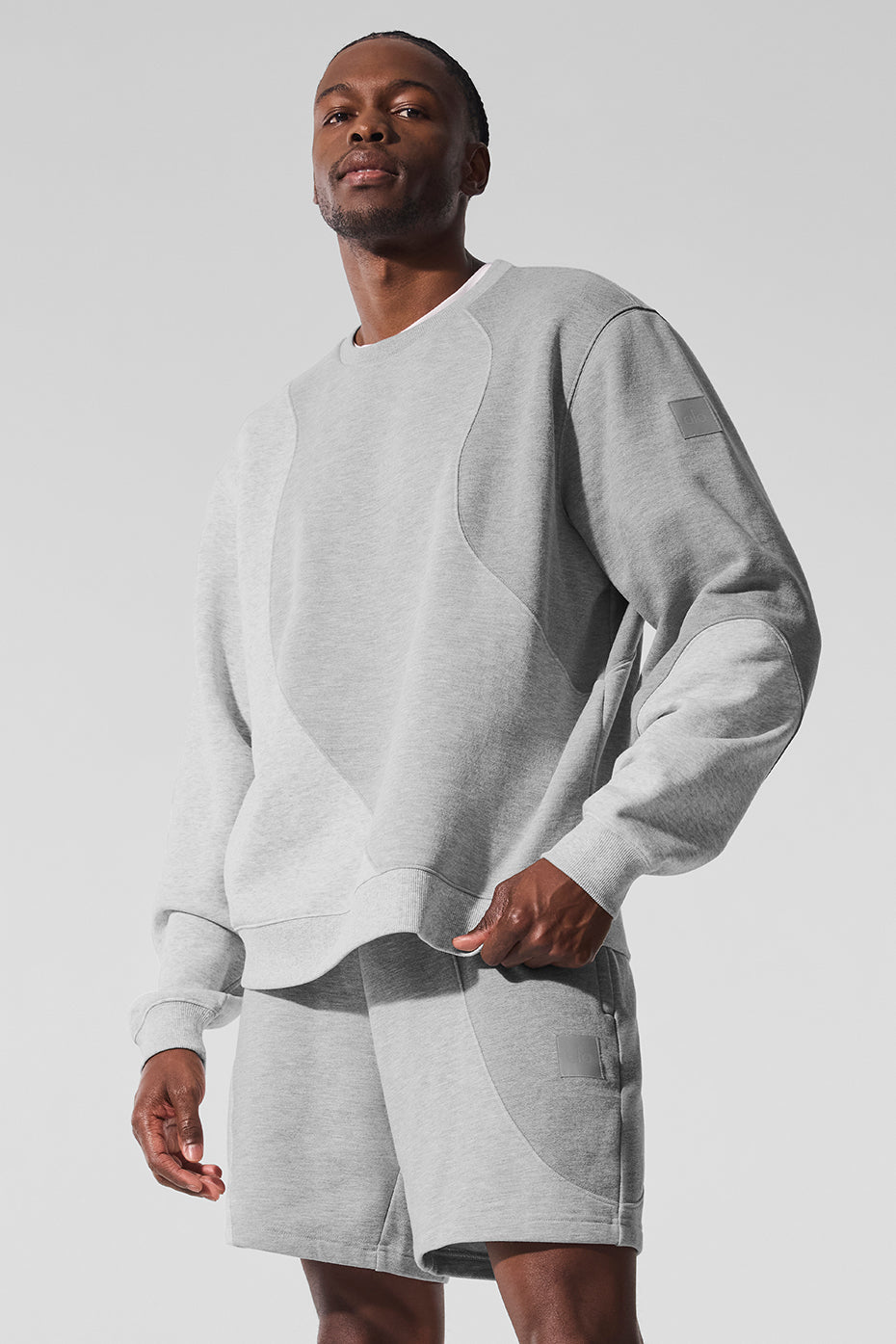 Make Waves Crew Neck Pullover - Athletic Heather Grey Tonal - Image 2