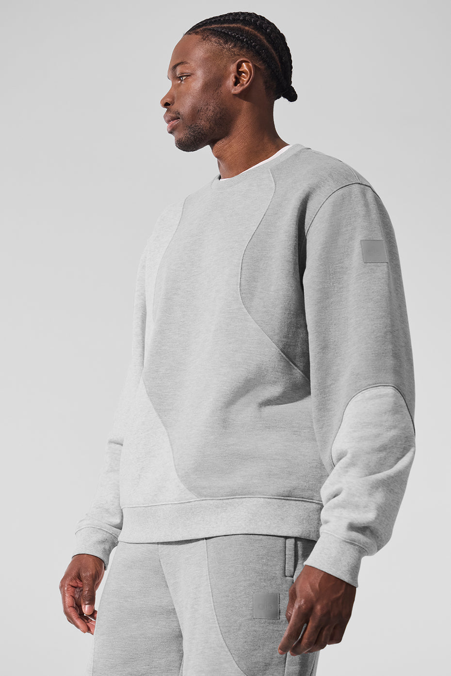 Make Waves Crew Neck Pullover - Athletic Heather Grey Tonal - Image 5
