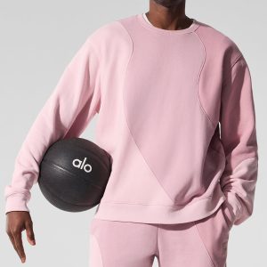 Make Waves Crew Neck Pullover - Sunset Pink Tonal
