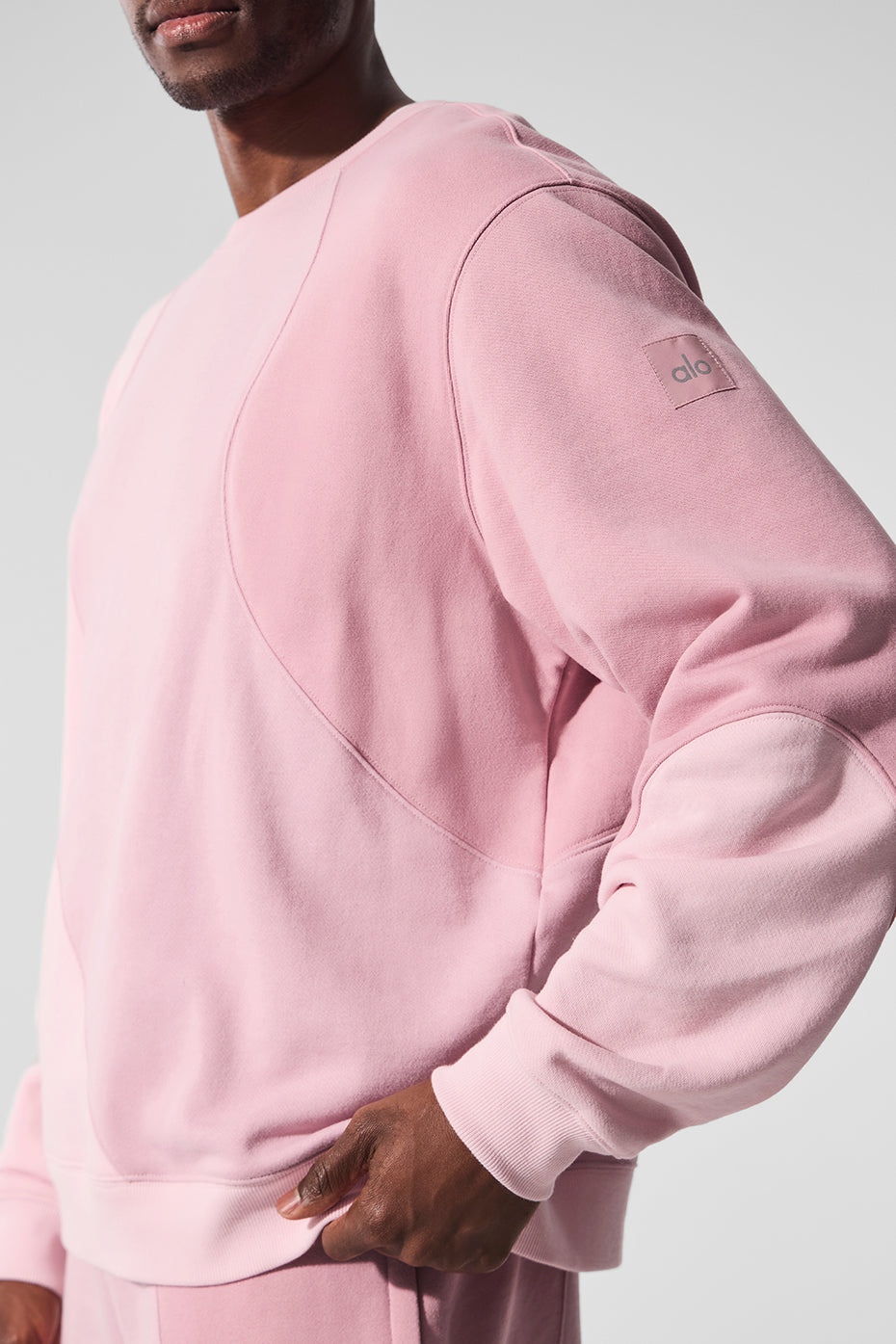 Make Waves Crew Neck Pullover - Sunset Pink Tonal - Image 3