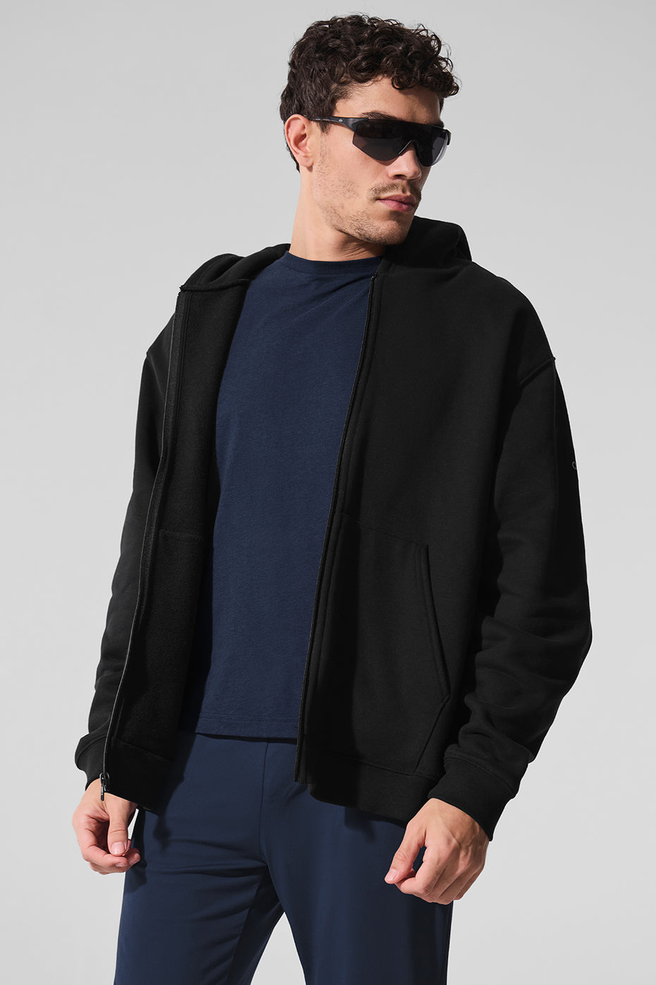 Renown Heavy Weight Full Zip Hoodie - Black - Image 5