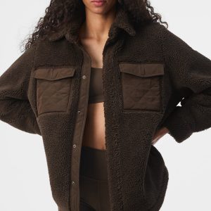 Sherpa Edge Shacket - Espresso