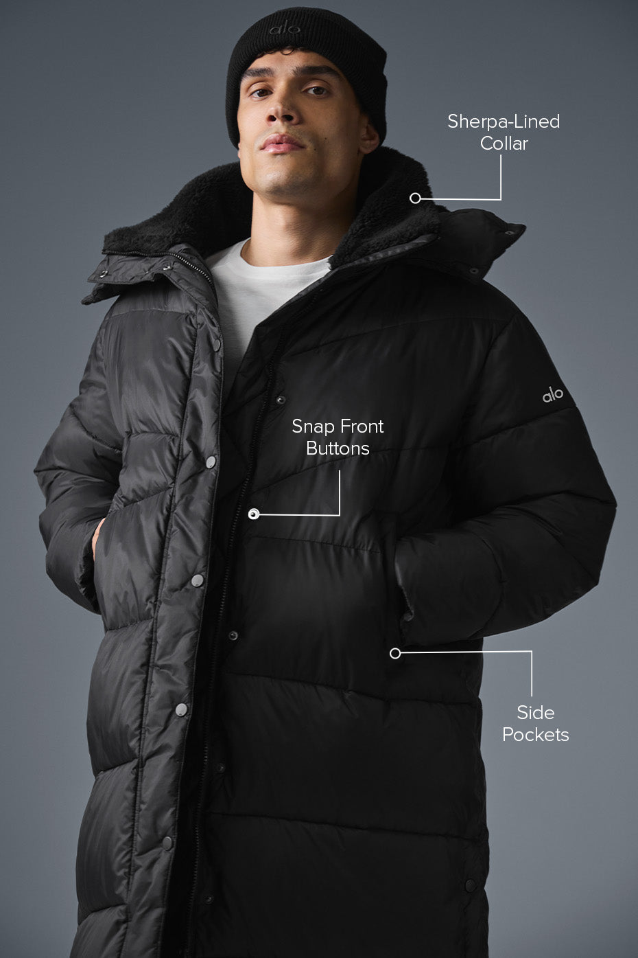 Gold Rush Puffer Trench - Black - Image 2