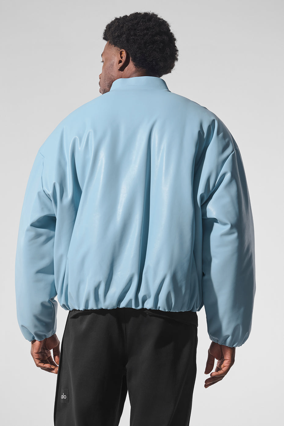 Faux Leather Premier Bomber - Celestial Blue - Image 2