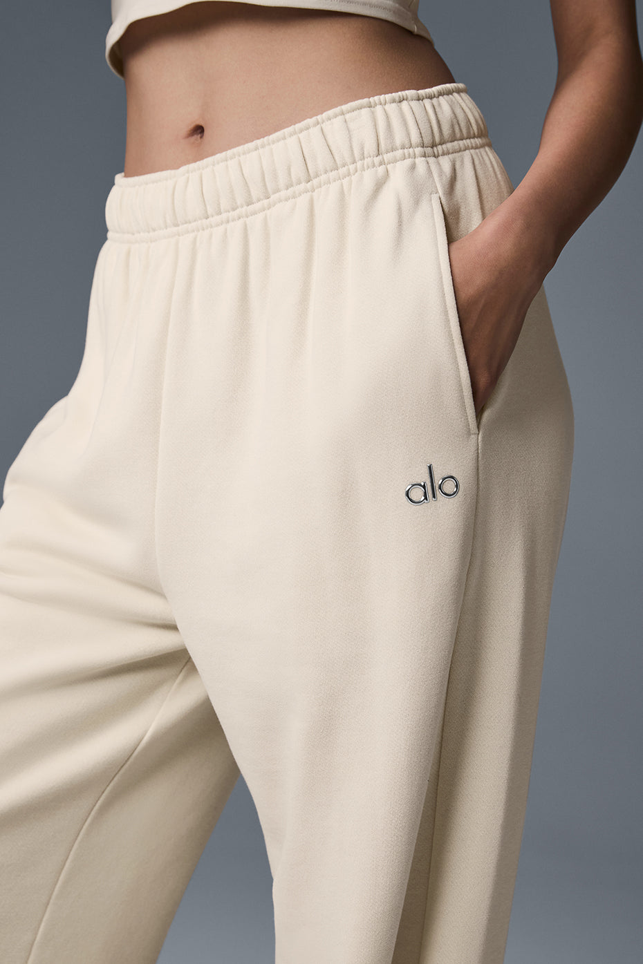 Accolade Straight Leg Sweatpant - Oat Milk - Image 3