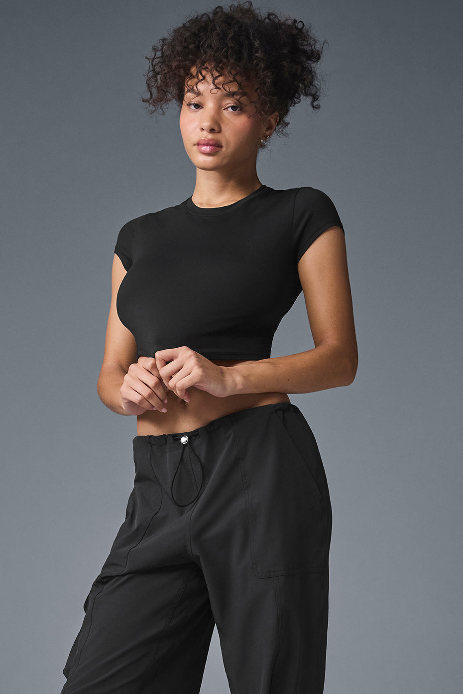 Alosoft Crop Finesse Short Sleeve - Black - Image 4