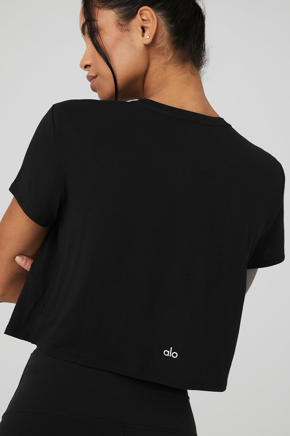 Cropped All Day Short Sleeve - Black - Image 4