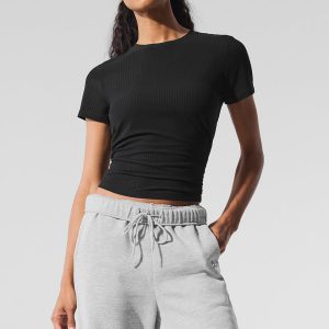 Ribbed Sea Coast Tee - Black