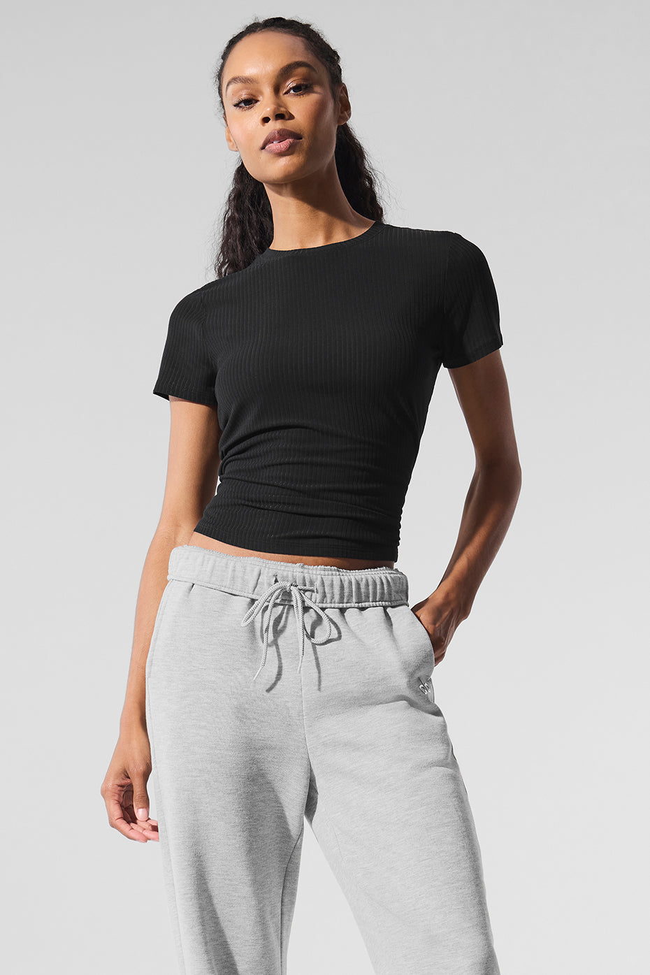 Ribbed Sea Coast Tee - Black