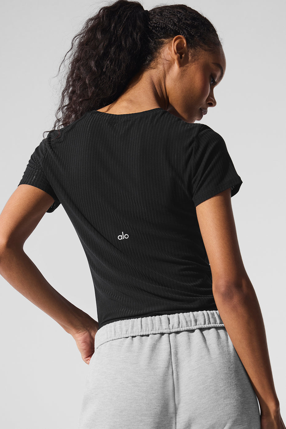 Ribbed Sea Coast Tee - Black - Image 2