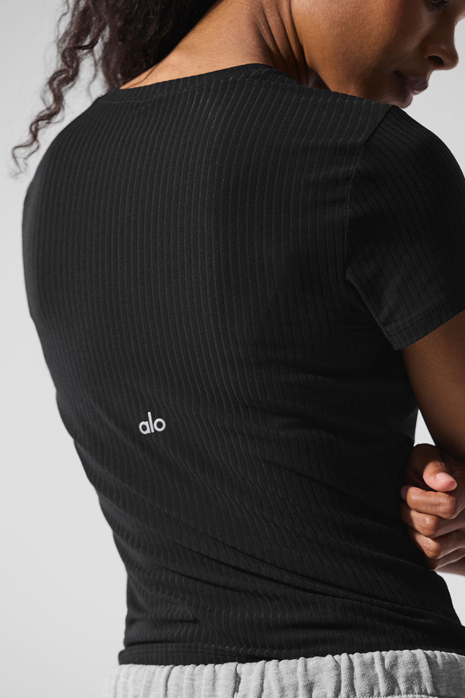 Ribbed Sea Coast Tee - Black - Image 4