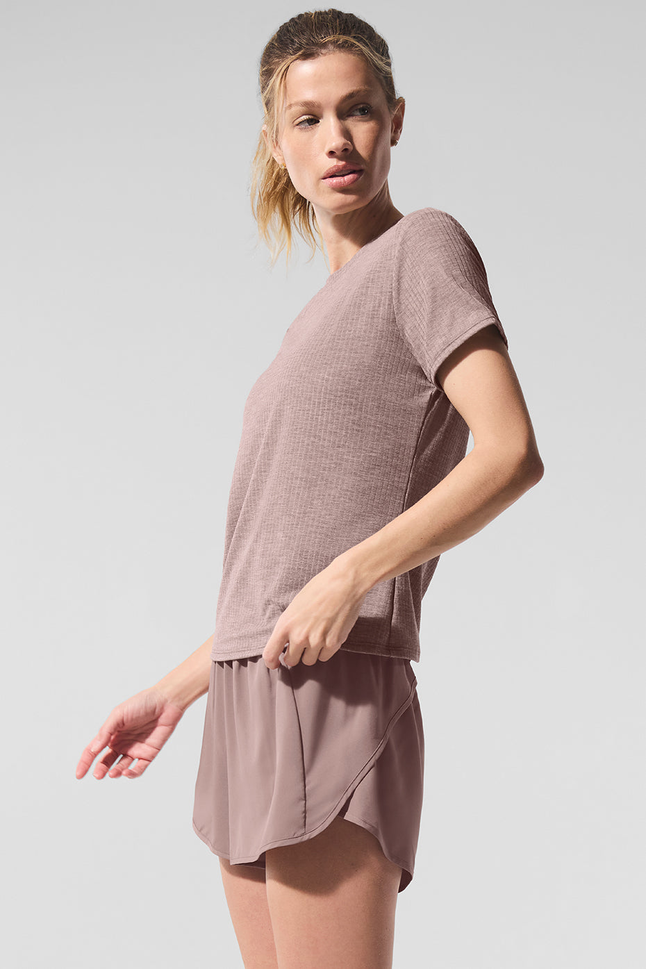 Ribbed Sea Coast Tee - Mushroom Heather - Image 3