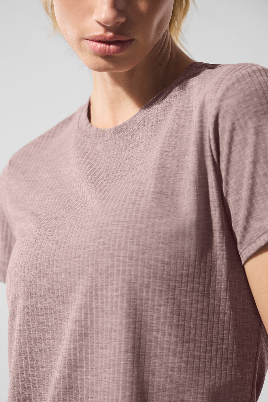 Ribbed Sea Coast Tee - Mushroom Heather - Image 4