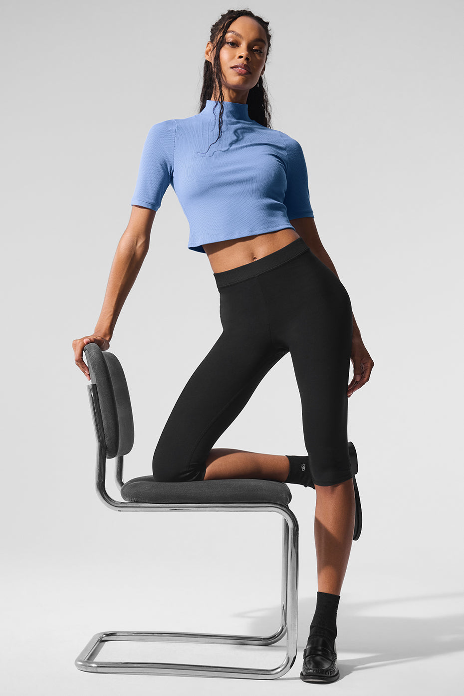 Ribbed Mesh Secret Short Sleeve - Crystal Clear Blue - Image 6