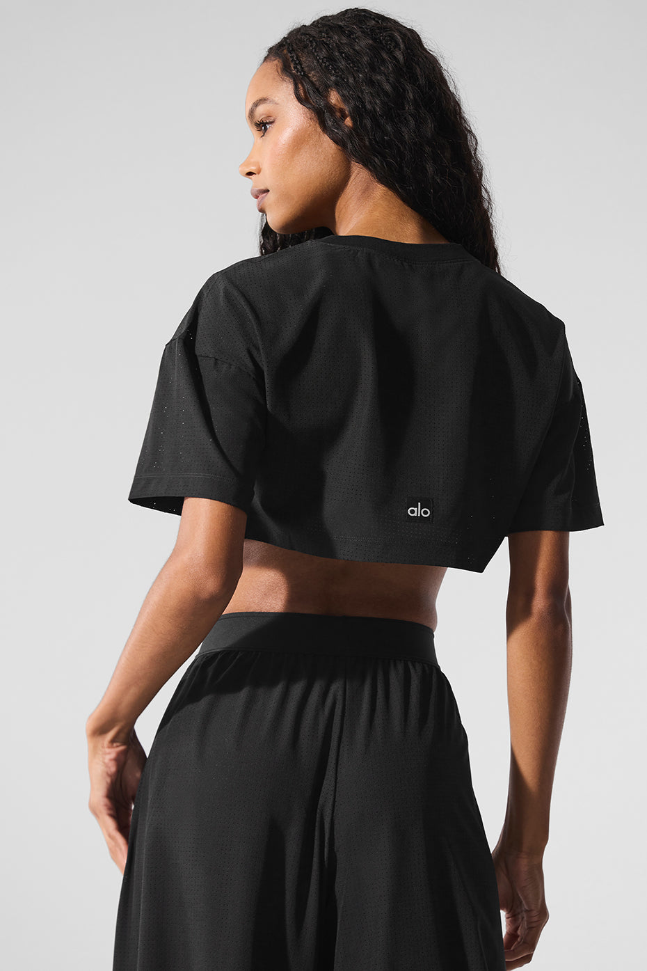 Mesh Cropped Mirage Tee - Black - Image 5
