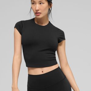 ALO Softsculpt Precision Short Sleeve Top - Black
