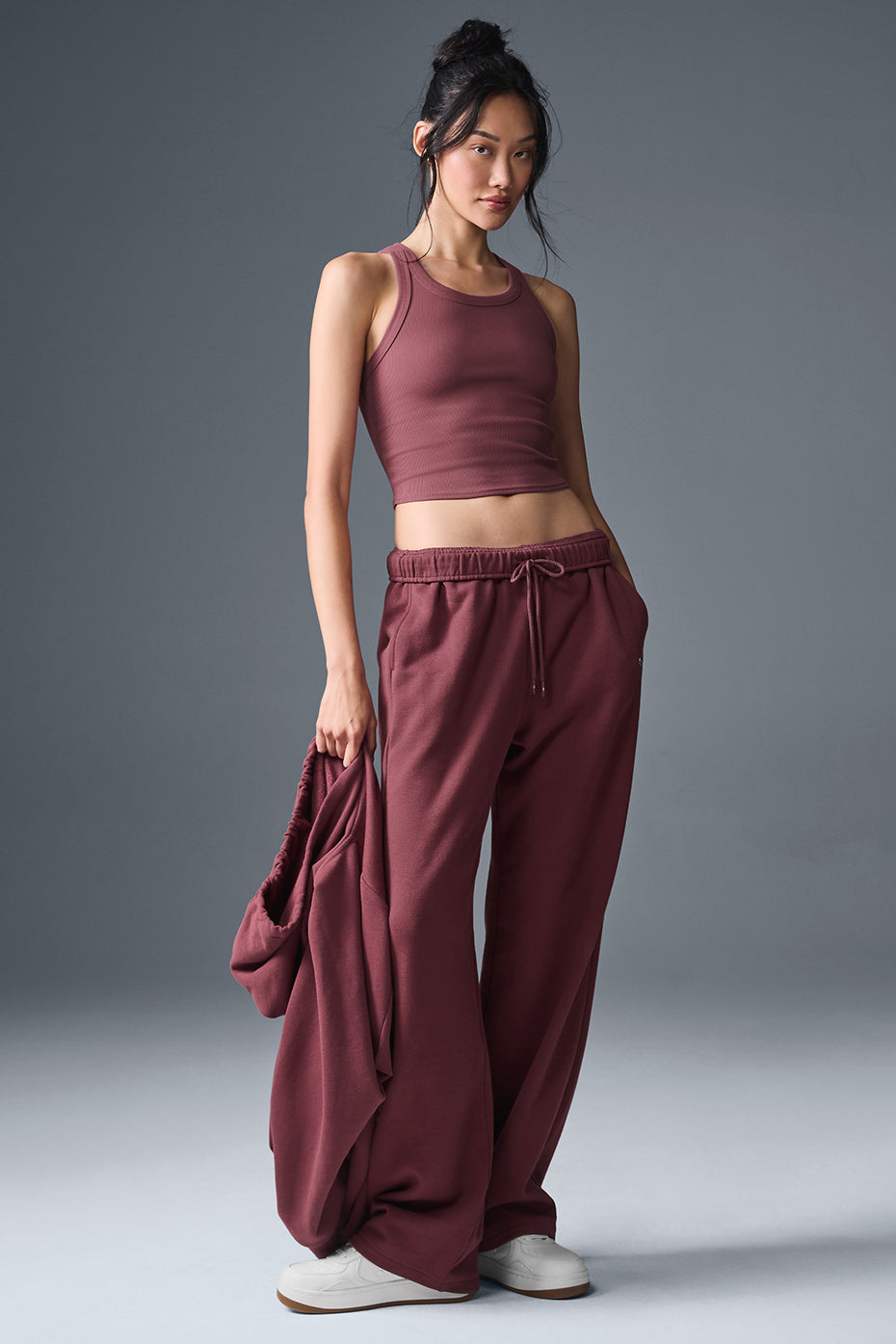 Goddess Ribbed Go-To Tank - Burgundy Truffle - Image 3