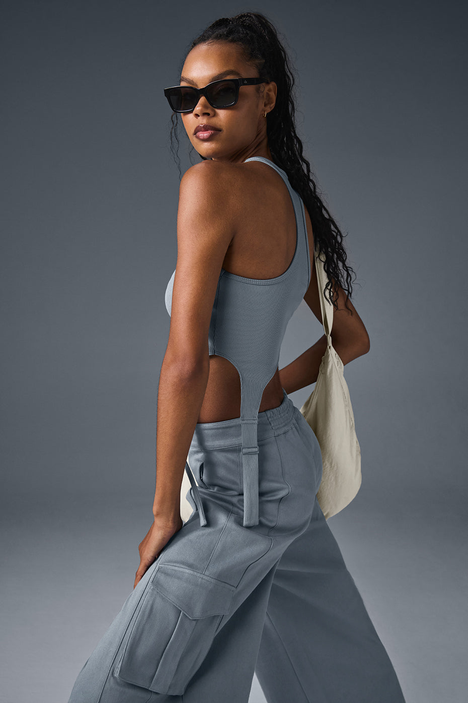 Alosoft Ribbed Revelation Tank - Steel Grey - Image 3