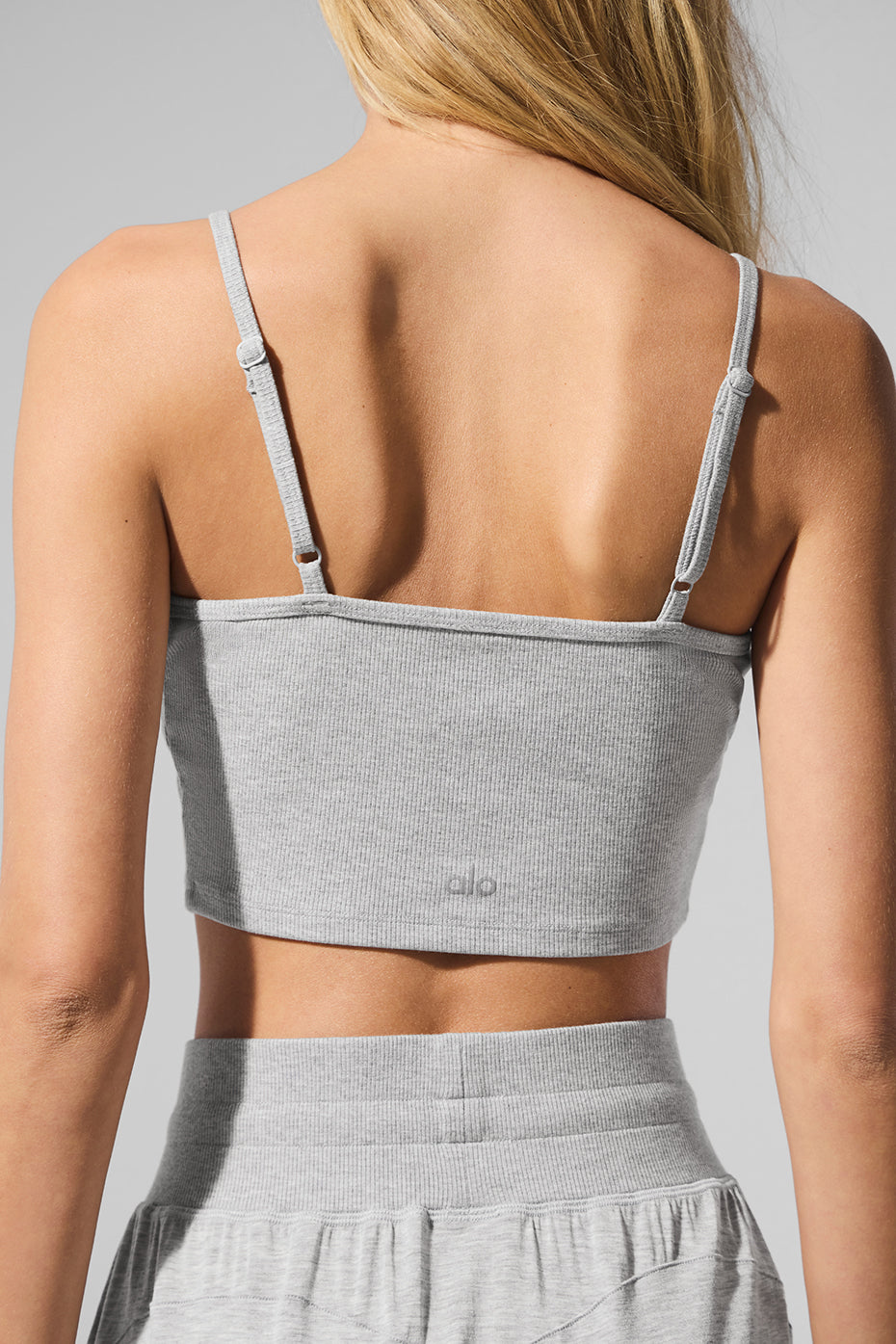 Ribbed Delicate Lounge Tank - Athletic Heather Grey - Image 5