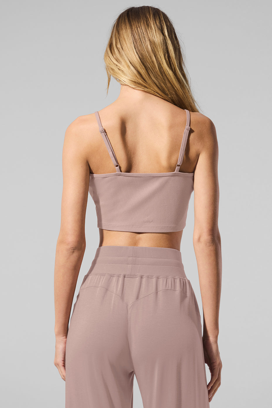 Ribbed Delicate Lounge Tank - Taupe - Image 4
