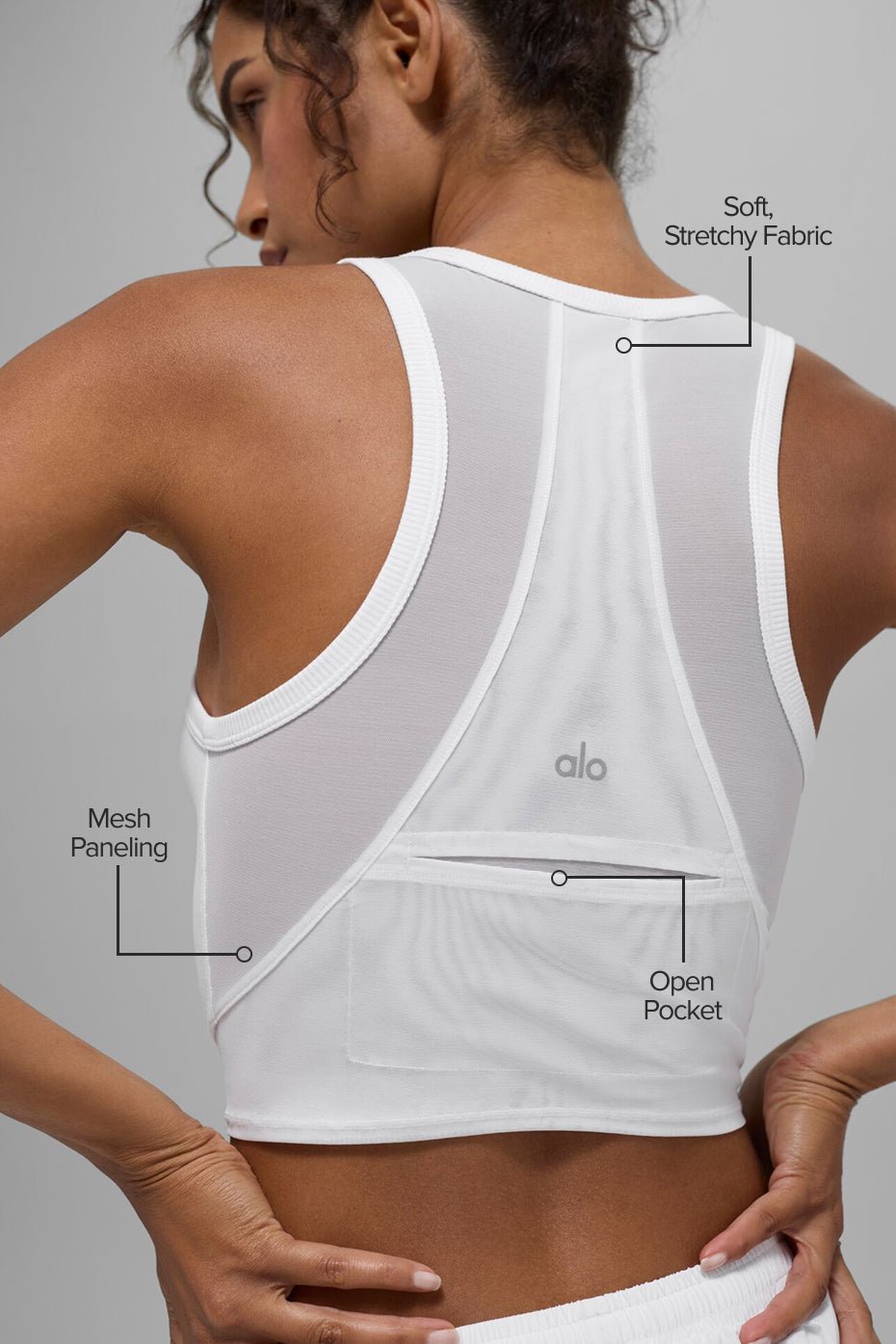 Mesh Front Runner Tank - White - Image 2
