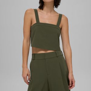 Cropped Dreamscape Tank - Green Olive