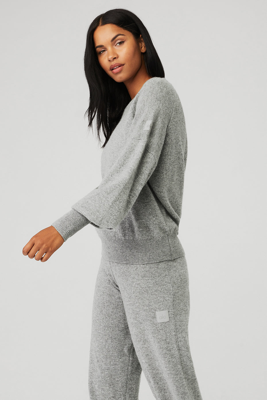 Cashmere Jet Set Crew - Dove Grey Heather - Image 3