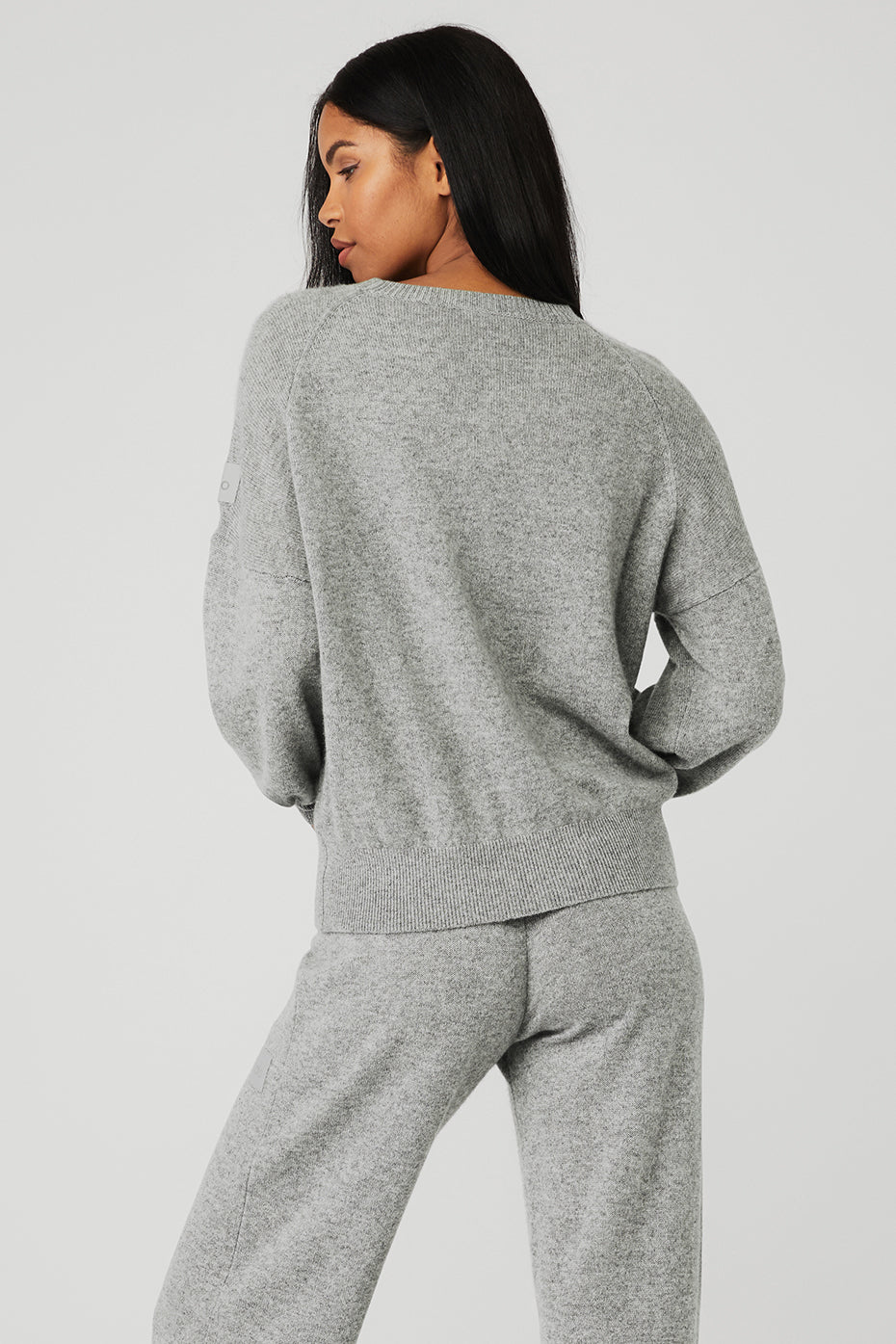 Cashmere Jet Set Crew - Dove Grey Heather - Image 2