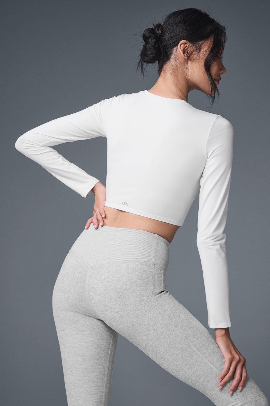 Alosoft Crop Finesse Long Sleeve - White - Image 2