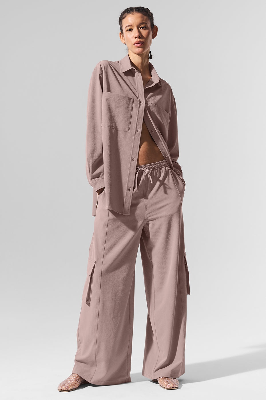 Dreamscape Button Down Long Sleeve - Taupe - Image 5