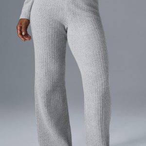 Cashmere High-Waist Plush Waffle Pant - Athletic Heather Grey