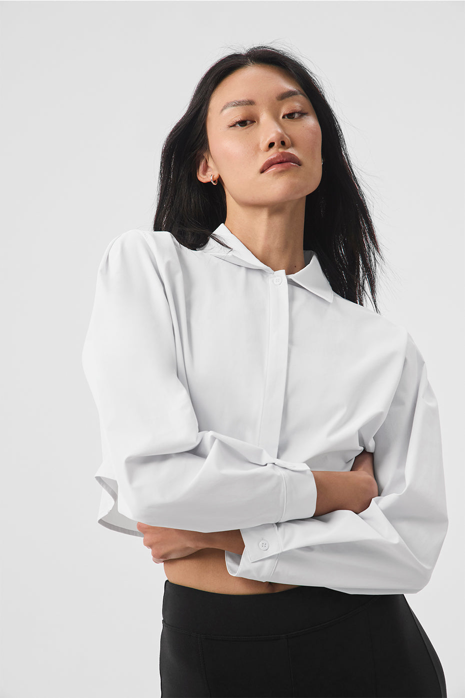 Cropped Take Me Out Button Up - White - Image 3