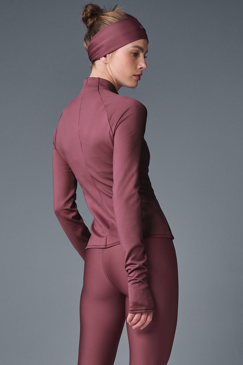 Airlift Winter Warm 1/4 Zip Long Sleeve - Burgundy Truffle - Image 3