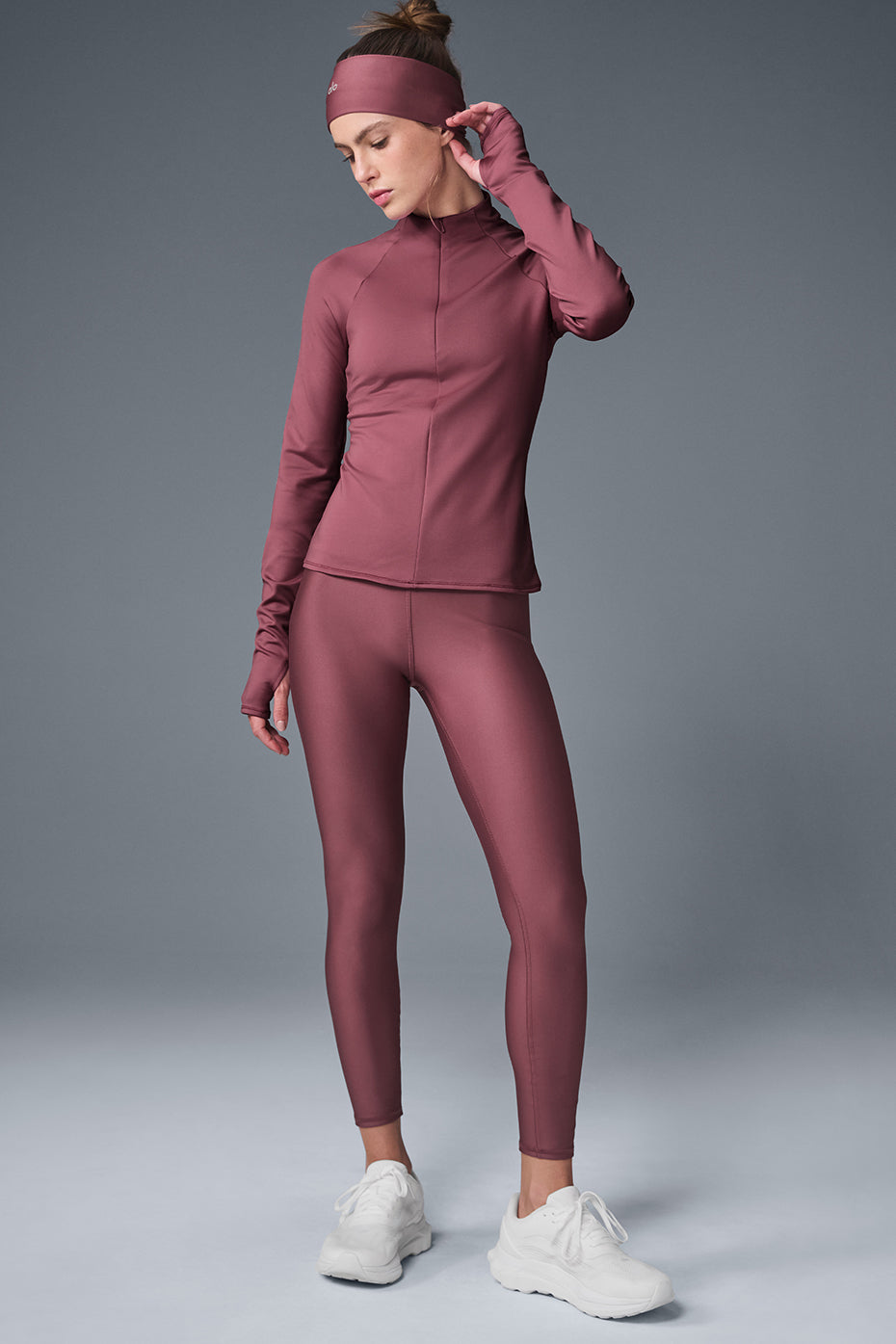 Airlift Winter Warm 1/4 Zip Long Sleeve - Burgundy Truffle - Image 4