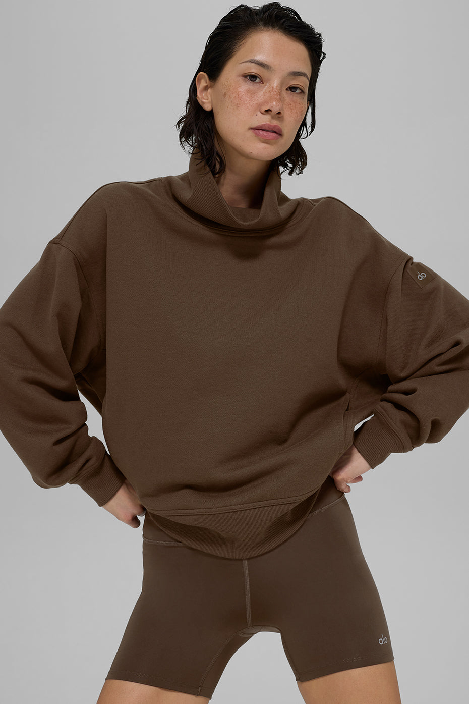 Hazy Mock Neck Pullover - Espresso - Image 3