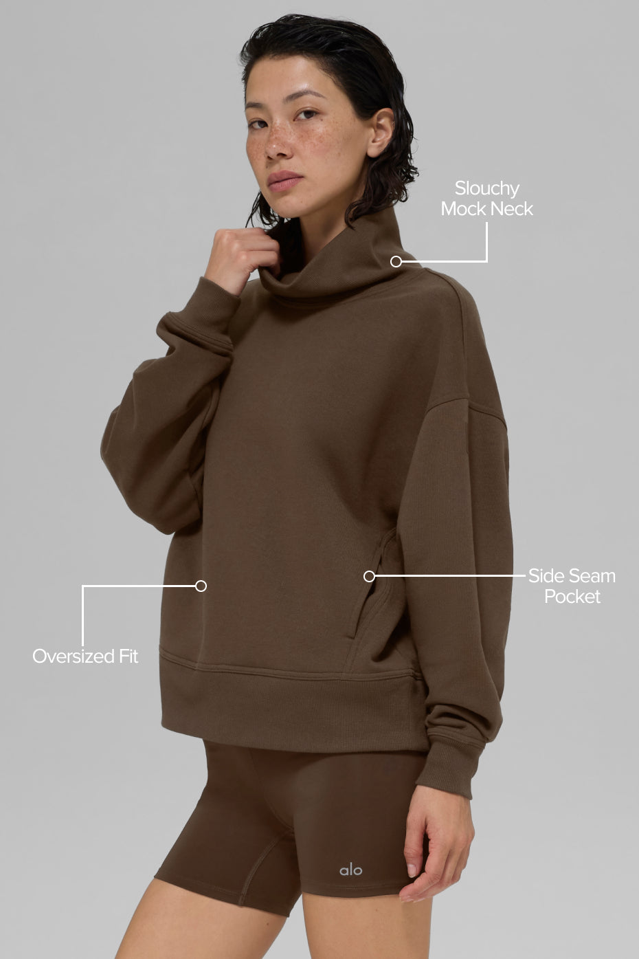 Hazy Mock Neck Pullover - Espresso - Image 2