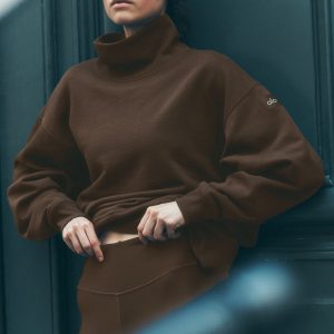 Hazy Mock Neck Pullover - Espresso