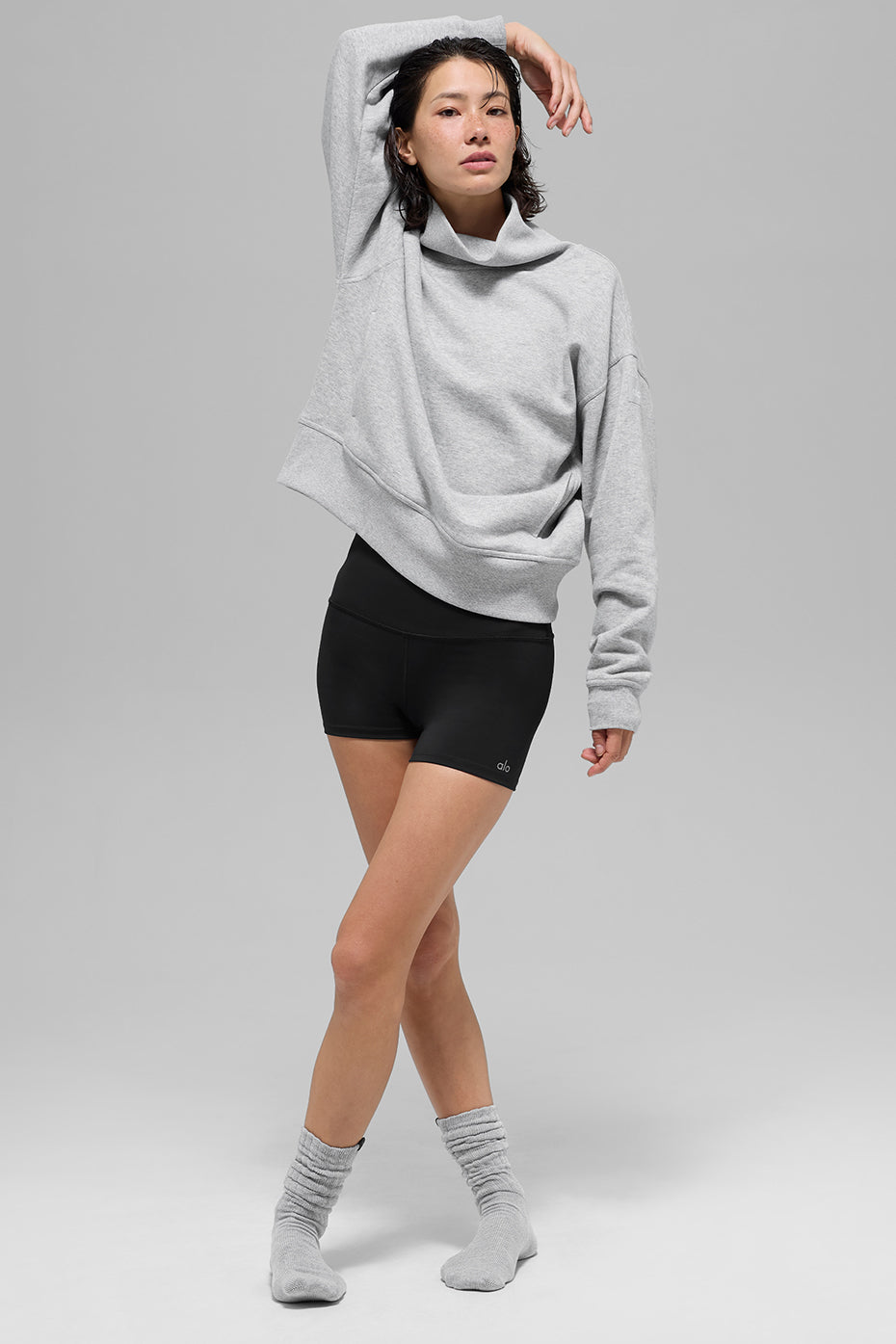 Hazy Mock Neck Pullover - Athletic Heather Grey - Image 7