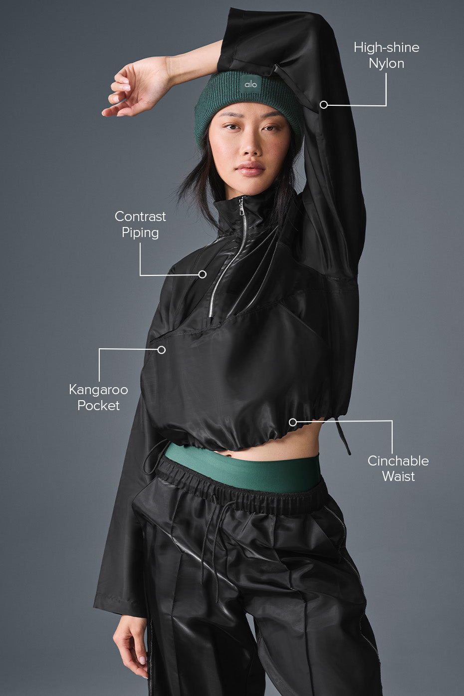 Cropped Afterglow Pullover - Black - Image 2