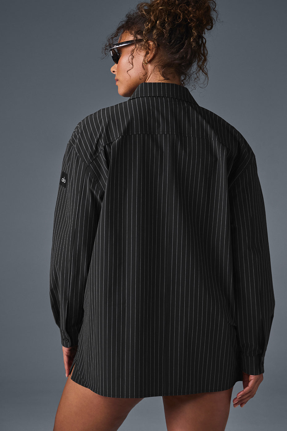 Pinstripe Daylight Button Down Long Sleeve - Black/Titanium - Image 7