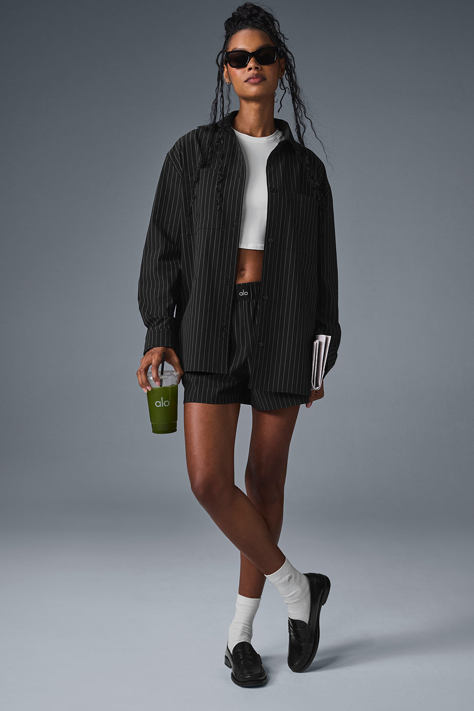 Pinstripe Daylight Button Down Long Sleeve - Black/Titanium - Image 5