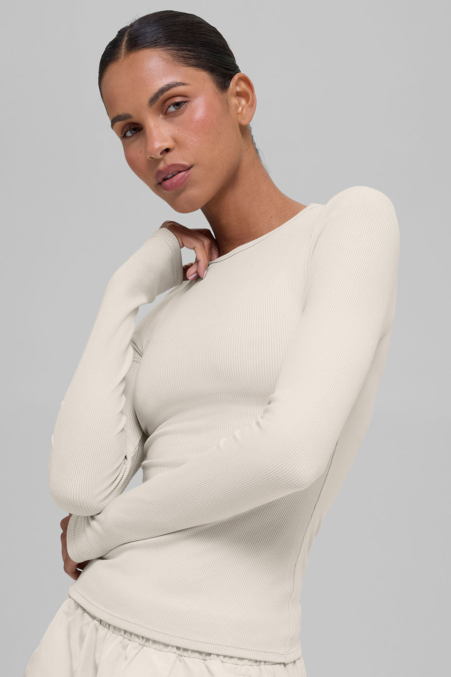 Ribbed Modal Long Sleeve - Bone